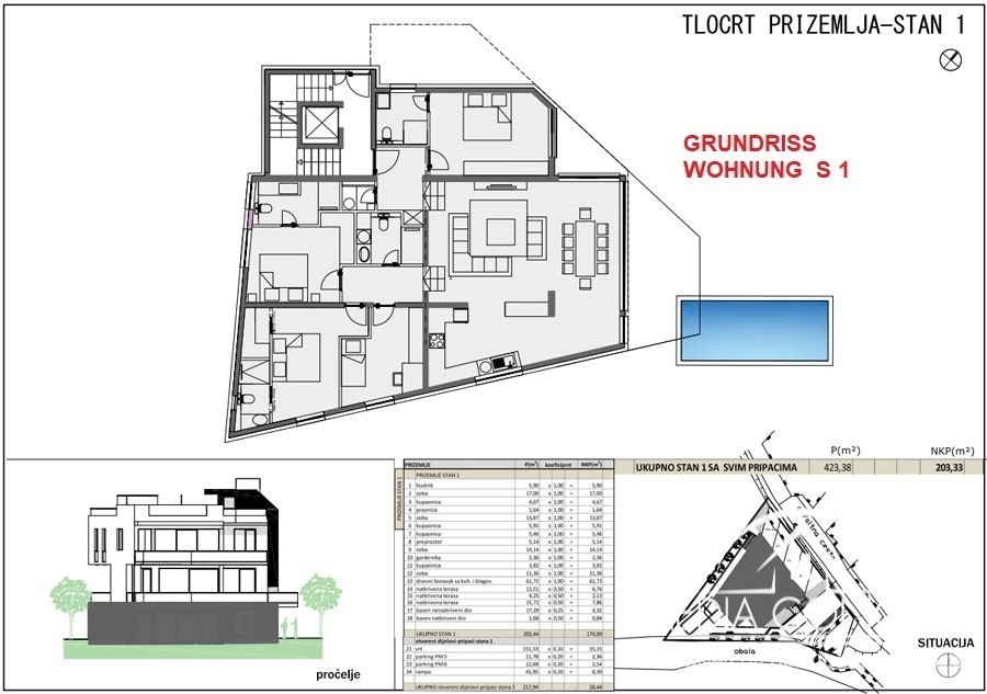 Moderne Wohnung S1 in einem luxuriösen Neubau in Sukošan, Sukošan, Foto 11