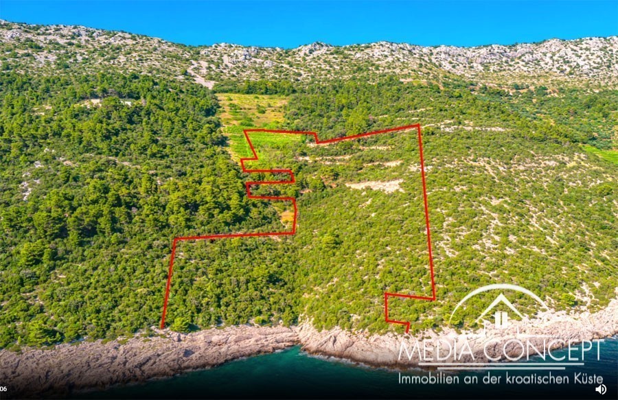 Großes Grundstück für Bau von 21 Häuser erste Reihe am Meer, Orebić, Foto 1