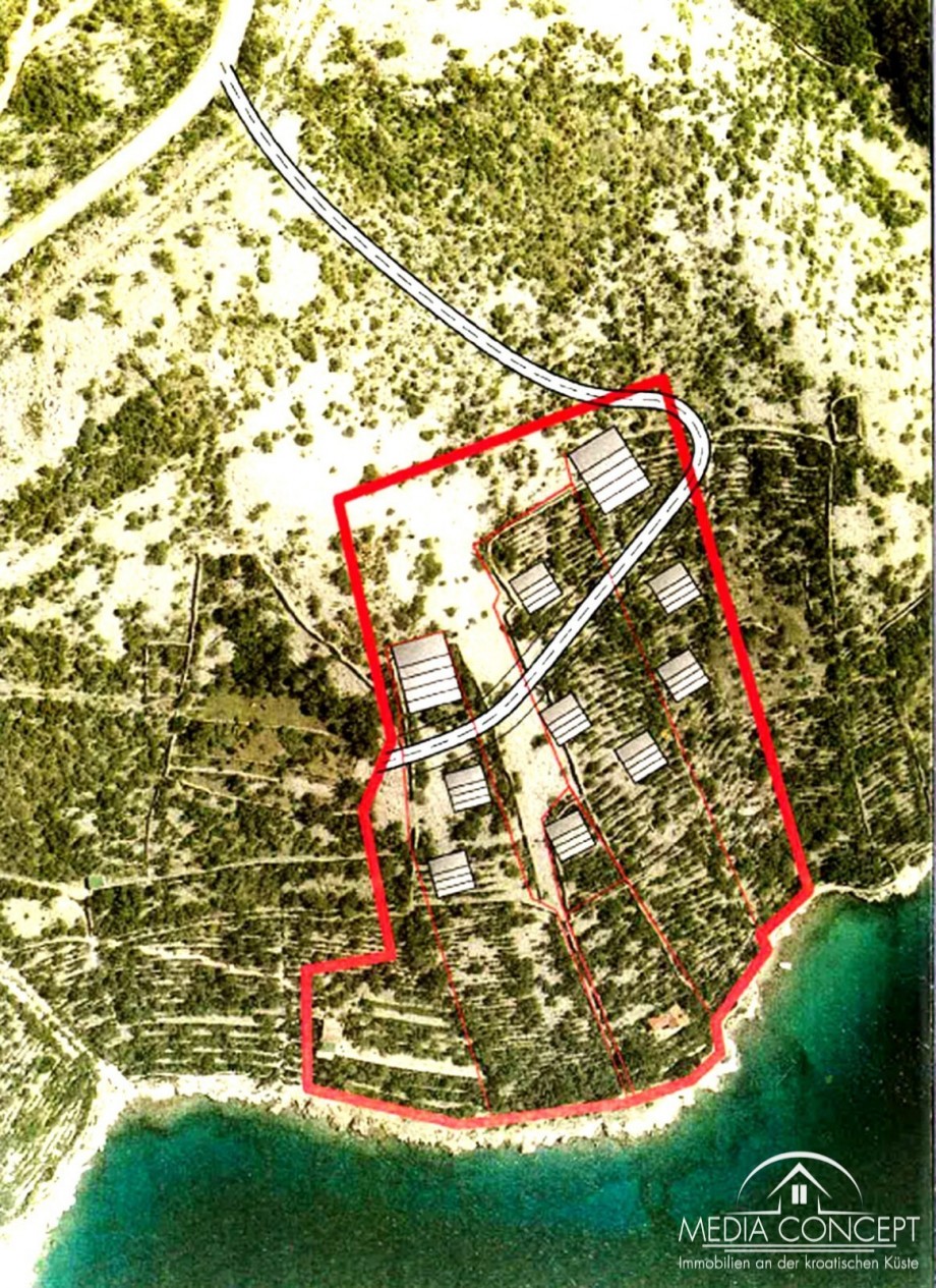 Bauland in erste Reihe zum Meer, Jablanac, Foto 1